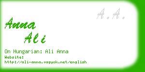 anna ali business card